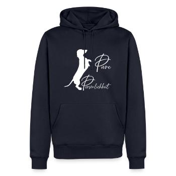Mein Dackel ist die pure Persönlichkeit - Männer Premium Bio Hoodie - Navy - Vorne - Nico (187cm)