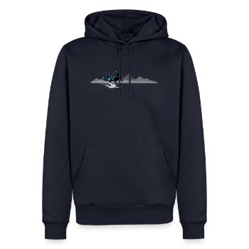 Winter - Skifahrer Berge - Männer Premium Bio Hoodie - Navy - Vorne - Nico (187cm)