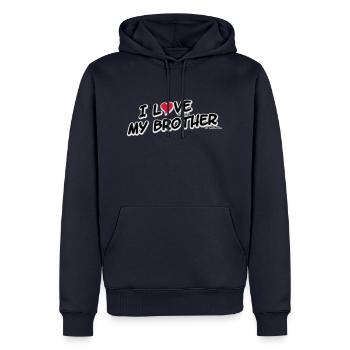 I LOVE it when MY BROTHER is wrong - Männer Premium Bio Hoodie - Navy - Vorne - Nico (187cm)