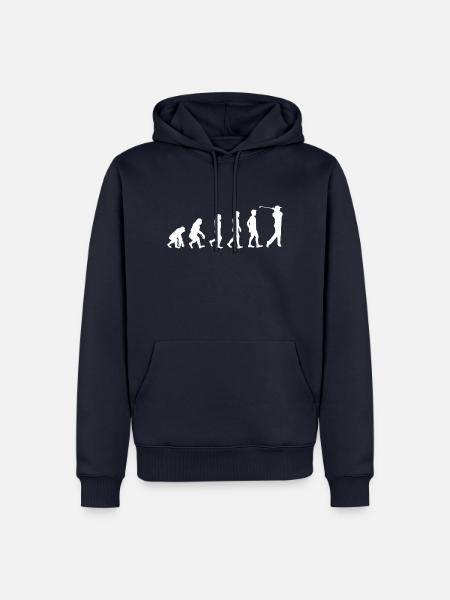 Golfer Golf Evolution Entwicklung Golfschläger - Männer Premium Bio Hoodie - Navy