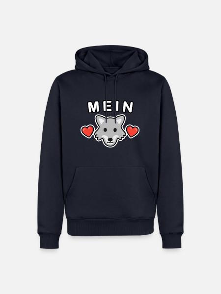 Mein Wolf ❤️ - Männer Premium Bio Hoodie - Navy