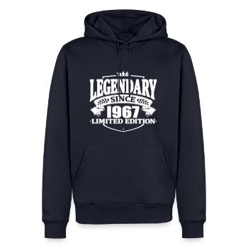 Legendär seit 1967 - Männer Premium Bio Hoodie - Navy - Vorne - Nico (187cm)