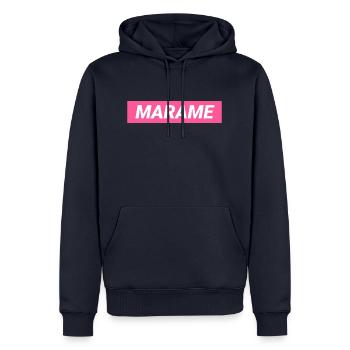 Marame Grenoble Femme - Sweat à capuche Premium bio Homme - bleu marine - Devant - Nico (187cm)