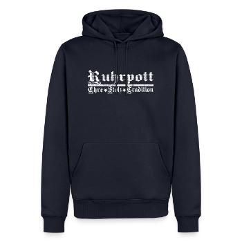 Ruhrpott Stolz - Männer Premium Bio Hoodie - Navy - Vorne - Nico (187cm)