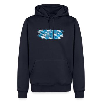 Basst scho - Männer Premium Bio Hoodie - Navy - Vorne - Nico (187cm)