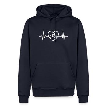 Radsport Das Herz des Fahrers Radsport - Männer Premium Bio Hoodie - Navy - Vorne - Nico (187cm)