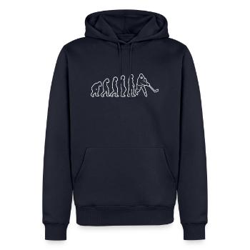 Joueur de hockey sur glace Fan de hockey sur glace Équipe de hockey sur glace - Sweat à capuche Premium bio Homme - bleu marine - Devant - Nico (187cm)