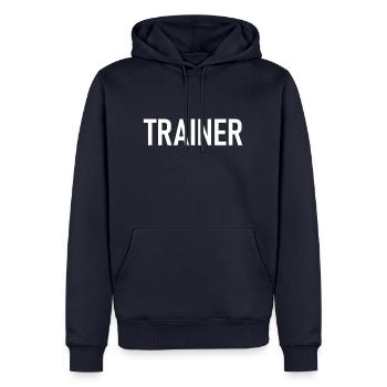 Trainer Coach Sport Training - Männer Premium Bio Hoodie - Navy - Vorne - Nico (187cm)