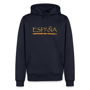 España - Männer Premium Bio Hoodie - Navy - Vorne - Nico (187cm)