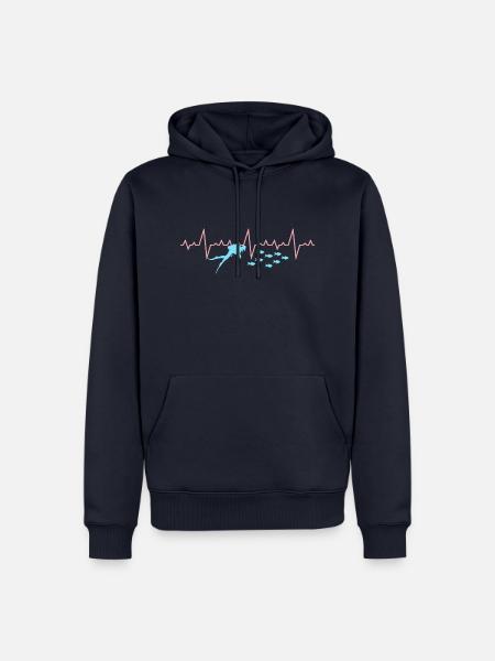 Diver Heartbeat Dive Dive - Men’s Premium Organic Hoodie - navy