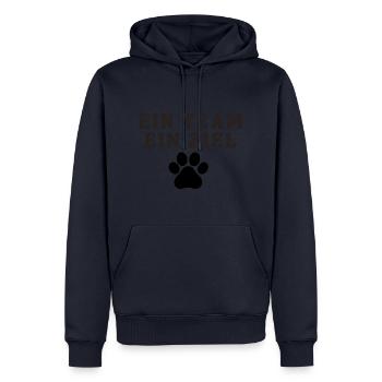 Ein Team ein Ziel Hundesport Hundeliebhaber Hund - Männer Premium Bio Hoodie - Navy - Vorne - Nico (187cm)