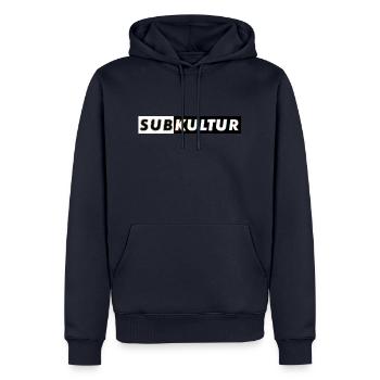 Subkultur Bass Outline - Männer Premium Bio Hoodie - Navy - Vorne - Nico (187cm)
