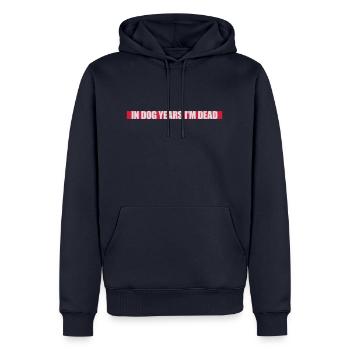 dans les années de chien Mort - Sweat à capuche Premium bio Homme - bleu marine - Devant - Nico (187cm)