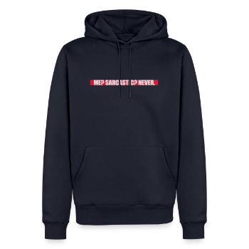 me sarcastic never Zitat - Männer Premium Bio Hoodie - Navy - Vorne - Nico (187cm)