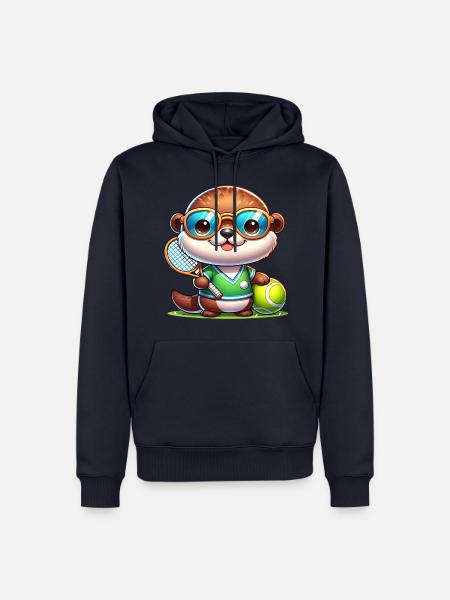 Otter Tennis Spieler Tier Sport - Männer Premium Bio Hoodie - Navy