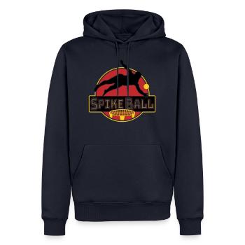 Farbe änderbar-Roundnet Spikeball Spikeballspieler - Männer Premium Bio Hoodie - Navy - Vorne - Nico (187cm)