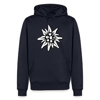 Edelweiss - Sweat à capuche Premium bio Homme - bleu marine - Devant - Nico (187cm)
