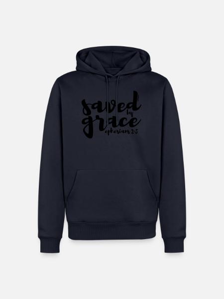 SAVED BY GRACE - Ephesians 2:8 - Männer Premium Bio Hoodie - Navy