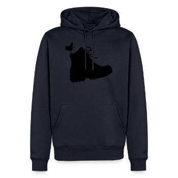 Hiking boot - Men’s Premium Organic Hoodie - navy - Front - Nico (187cm)