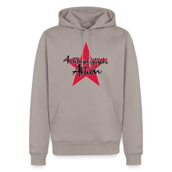 Antifaschistische Aktion - Männer Premium Bio Hoodie - Taupe - Vorne - Nico (187cm)