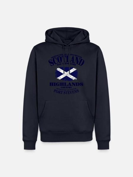 Highlands - Scotland Vintage Flag - Männer Premium Bio Hoodie - Navy