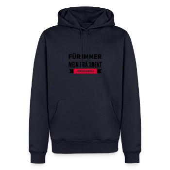 "Für immer mein Präsident" Design zu Ehren von Uli - Männer Premium Bio Hoodie - Navy - Vorne - Nico (187cm)