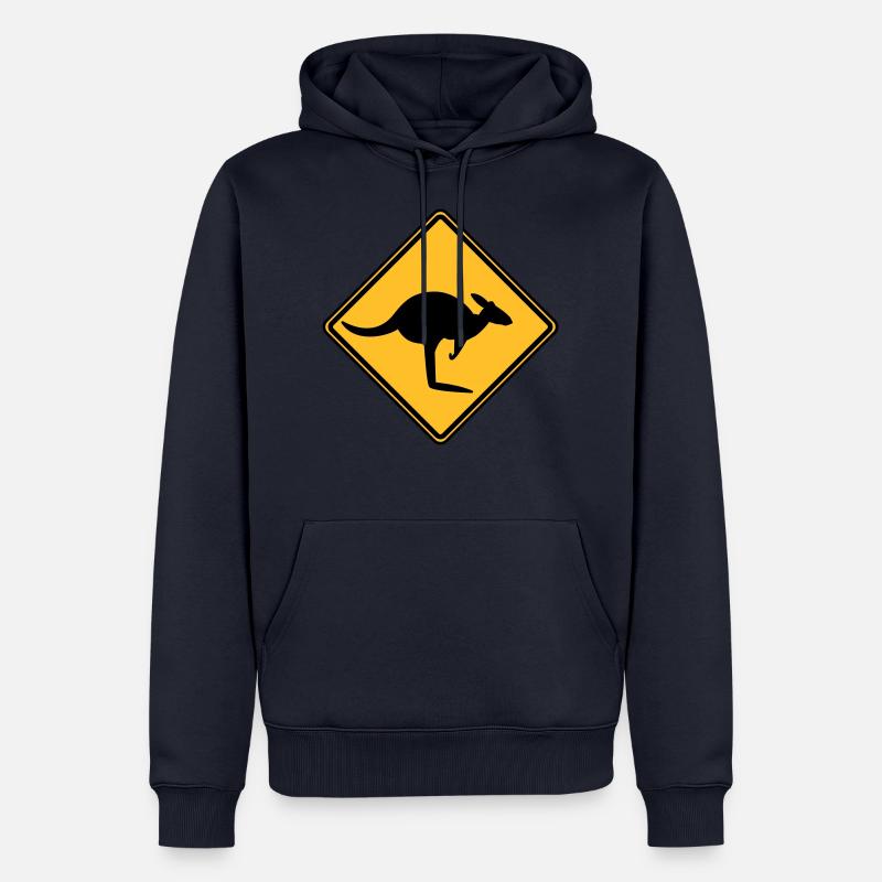 Vorsicht Känguru - Männer Premium Bio Hoodie - Navy