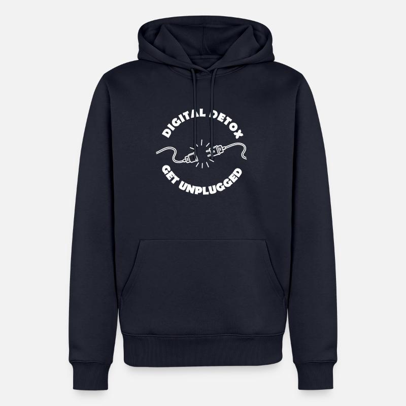 Débranchez-vous - désintoxication numérique - Sweat à capuche Premium bio Homme - bleu marine
