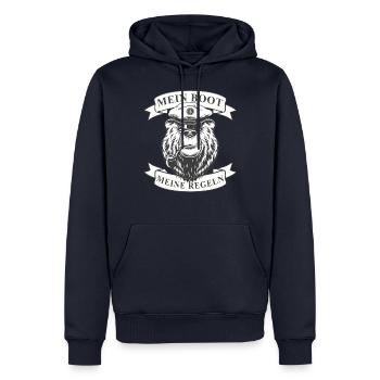 Boot Matrose Kapitän Segelboot Seebär T-Shirt - Männer Premium Bio Hoodie - Navy - Vorne - Nico (187cm)