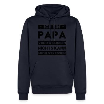 Papa Von Zwillingen Kann Nichts Stressen - Männer Premium Bio Hoodie - Navy - Vorne - Nico (187cm)