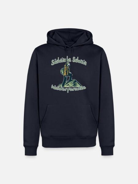 Wanderparadies Sächsische Schweiz - Männer Premium Bio Hoodie - Navy