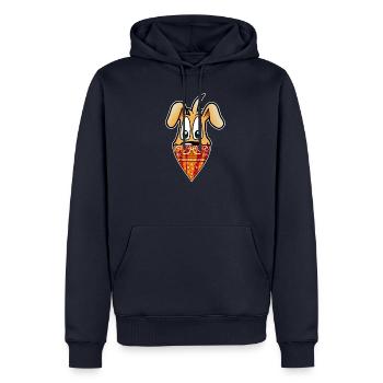 Dog with Bandana - Sweat à capuche Premium bio Homme - bleu marine - Devant - Nico (187cm)