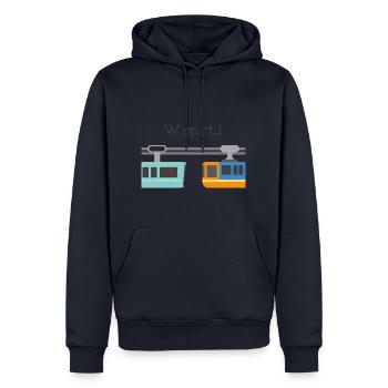 Schwebebahn Wuppertal - Männer Premium Bio Hoodie - Navy - Vorne - Nico (187cm)