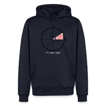 Formule eulere en cercle unique - Sweat à capuche Premium bio Homme - bleu marine - Devant - Nico (187cm)