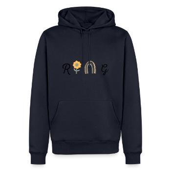 Ring - Männer Premium Bio Hoodie - Navy - Vorne - Nico (187cm)