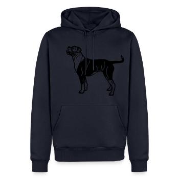 americanbulldog2a - Sweat à capuche Premium bio Homme - bleu marine - Devant - Nico (187cm)