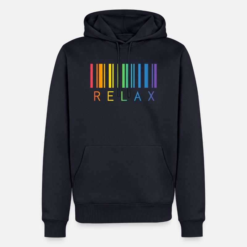 RELAX BARCODE STRICHCODE - Men’s Premium Organic Hoodie - navy
