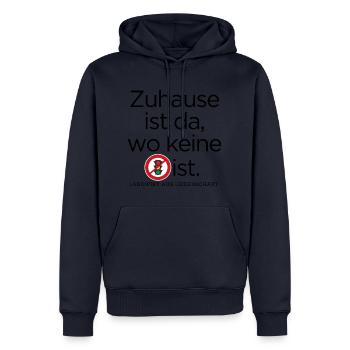 Zuhause ist da, wo keine Ampel ist/2 - Männer Premium Bio Hoodie - Navy - Vorne - Nico (187cm)
