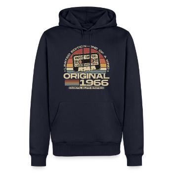 Vintage, 1966, Vintage Retro, Cadeau d’anniversaire - Sweat à capuche Premium bio Homme - bleu marine - Devant - Nico (187cm)