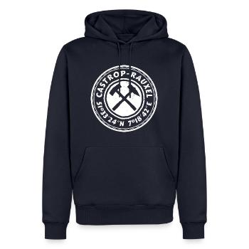 Castrop-Rauxel Tasche Shirt Hoodie GPS Koordinaten - Männer Premium Bio Hoodie - Navy - Vorne - Nico (187cm)