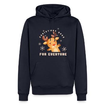 Weihnachts Rentier 2023 hell - Männer Premium Bio Hoodie - Navy - Vorne - Nico (187cm)