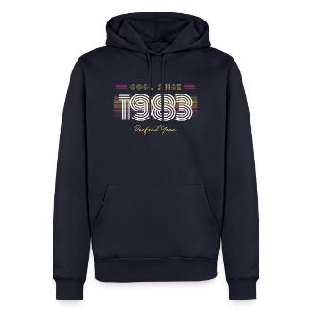 Geburtstag Cool seit 1983 - Männer Premium Bio Hoodie - Navy - Vorne - Nico (187cm)