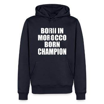Marokko - born in morocco born champion - Männer Premium Bio Hoodie - Navy - Vorne - Nico (187cm)