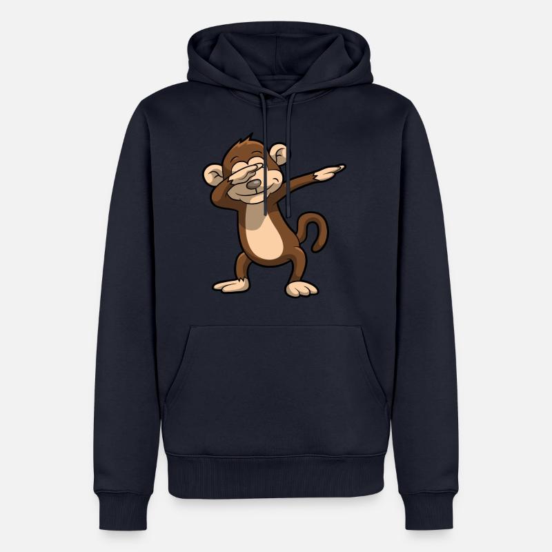 Dabbing Affe lustig Geschenk Kind Geburtstag - Männer Premium Bio Hoodie - Navy