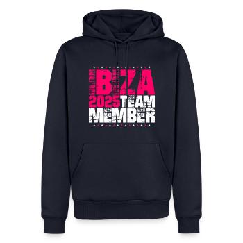 Ibiza 2025 Team - Männer Premium Bio Hoodie - Navy - Vorne - Nico (187cm)
