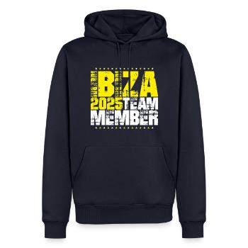 L’équipe d’Ibiza 2025 - Sweat à capuche Premium bio Homme - bleu marine - Devant - Nico (187cm)