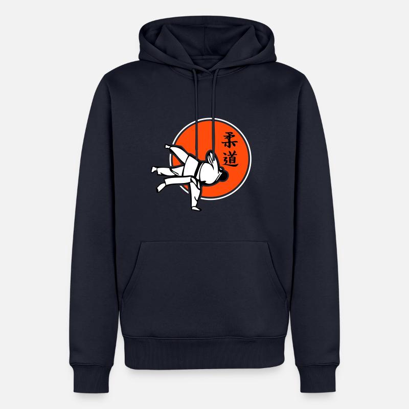 Judo dreifarbig - Männer Premium Bio Hoodie - Navy