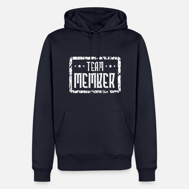 Cœur de membre de l’équipe - Sweat à capuche Premium bio Homme - bleu marine