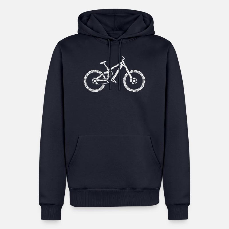 Anatomie du VTT Enduro - Sweat à capuche Premium bio Homme - bleu marine