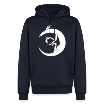 Ratte Abstrakt Kunst Geschenkidee Tiere logo - Männer Premium Bio Hoodie - Navy - Vorne - Nico (187cm)